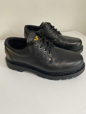 Caterpillar Mens Steel Toe Work Safety Black Leather  Shoes Uk 8 