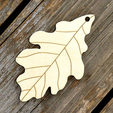 10x Wooden Oak Leaves Craft