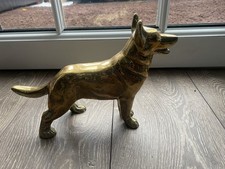 Large Brass German Shepherd. Solid Brass. 