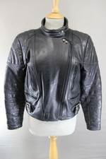 LADIES SPORTEX CLASSIC BLACK LEATHER BIKER JACKET 34-36 INCH/SIZE 12