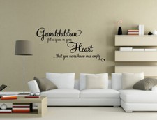 Grandchildren fill a space in Heart Wall Stickers Wall Art Quote Decals UK PQ253