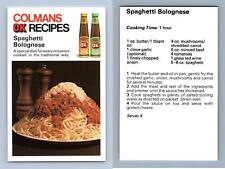 Spaghetti Bolognese - Colemans OK Recipe Card