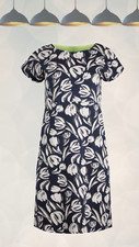 Ex Weird Fish Women’s Short Sleeve Florida Organic Cotton Jersey Dress in Navy