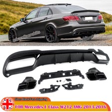 Gloss Black Rear Diffuser Spoiler Lip For Mercedes W212 E63  w/ Dual Exhaust