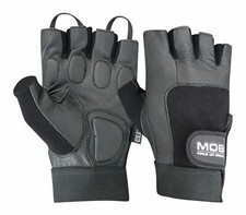 Gym Leather Weight Lifting Gloves Gel Padded Fitness Training Bodybuilding Black