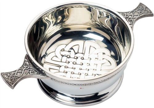 Scottish design pewter quaich - design,