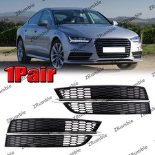 1Pair Front Bumper ForLight Grille Cover For Audi A7 S7 2015-2018 Sports Version