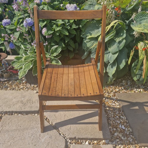 Vintage wooden folding chair - vintage,