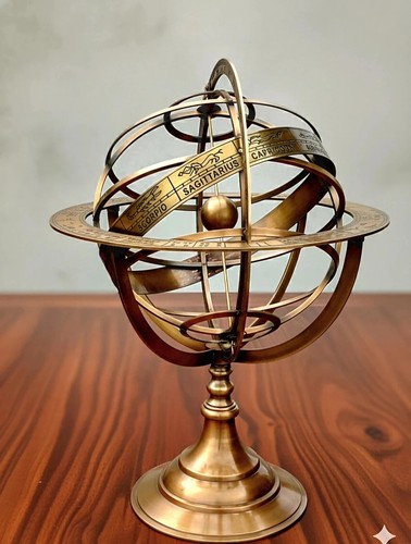 Antique brass armillary - antique,