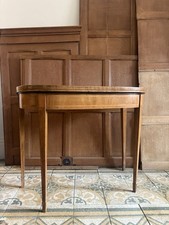 A George 111 Satinwood and Rosewood, Demi Lune Card Table, Hepplewhite Period