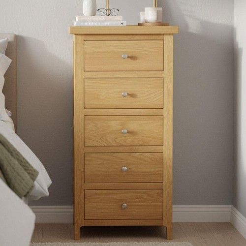 Solid oak chest drawers - oak,