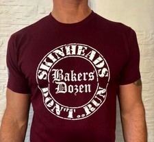 Bakers Dozen Burgundy T-Shirt. Oi! Skinhead.. size L