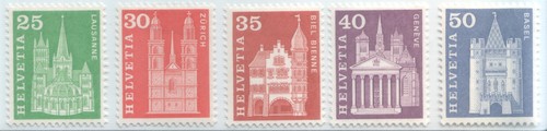Swiss postage stamps - postage, city