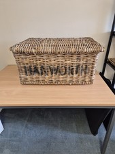 Vintage Ex Laundry Basket with Lid Strong Retro Laundry Hamper