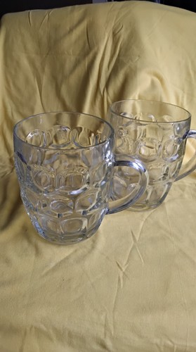 Two dimpled pint pots - pint,