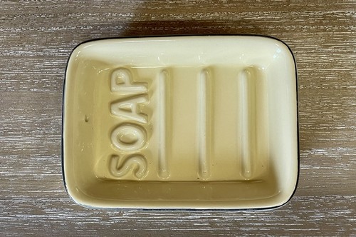 Cream ceramic soap dish 13cm - cream,