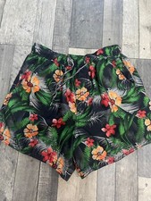 mens green floral swimming