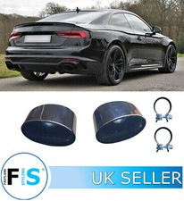 AUDI A3 A4 A5 A6 A7 TT RS3 RS4 RS5 RS6 RS7 STYLE BLACK EXHAUST TAILPIPE TIPS 