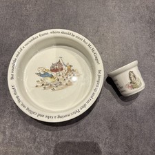 Wedgwood Beatrix Potter Peter Rabbit Dish, Mrs Tiggywinkle Eggcup Excellent Used