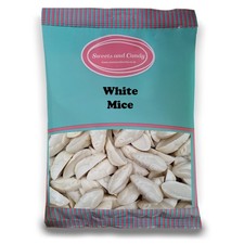 White Mice 1Kg - Retro Mice Shaped Creamy White Chocolate Flavour Candy Pieces