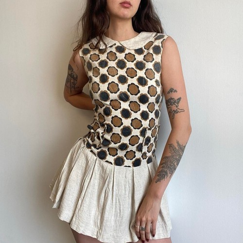 1960s floral linen - , drop