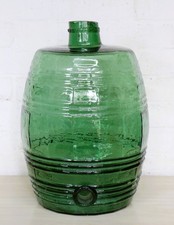 Vintage Green Mould Blown Demijohn Glass Barrel Large Italian Mid 20th Century