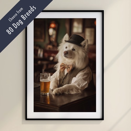 Funny dog drinking beer the - dog, at