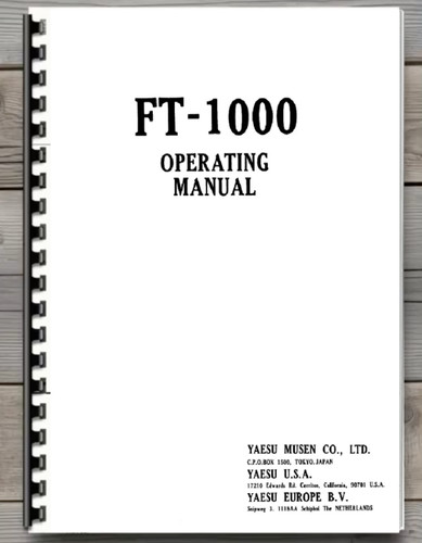Yaesu 1000 operating manual - operating,