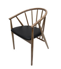Danish Dining Chair in Oak and Brown Leather contemporary,”Arnborg”