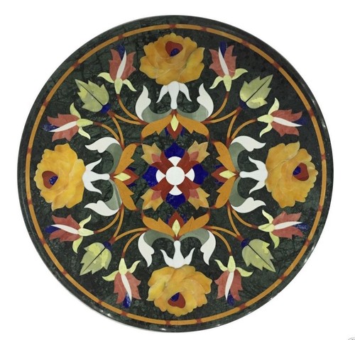 Green marble table - 20",