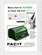 Facit Calculator ADVERT - 1957 Cutting