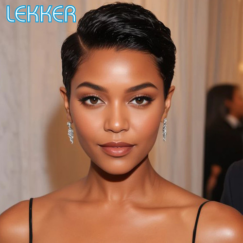 Short pixie cut human hair - short,