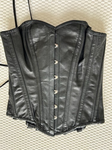 Black leather corset size - leather,