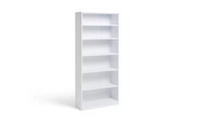 White Wood Effect Finish Deep Bookcase 180cm x 78cm x 29cm Maine - New Boxed