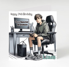 Personalised Teenager Boy Gaming Birthday card, Card for Son Friend Grandson