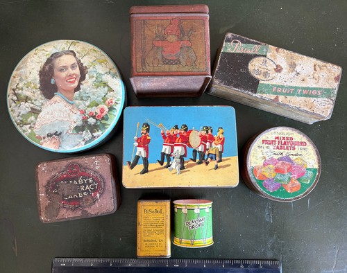 Vintage empty tins - vintage, palm