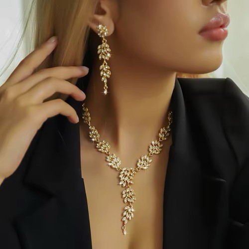 Gold plated leaf floral - gold, asian