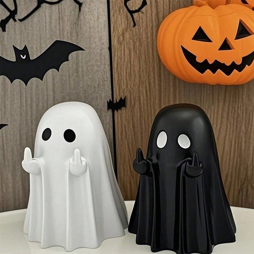 Funny finger ghost statue - funny,