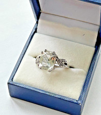 9ct White Gold, Himalayan Goshenite (Beryl) & Diamond Ring