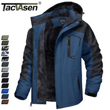 Men's Waterproof Ski Jacket Winter Outdoor Snow Jacket Thermal Fleece Lined Coat