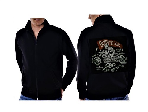 Sweatshirt jacket black biker