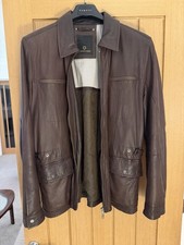 Men’s Milestone brown soft leather jacket size medium