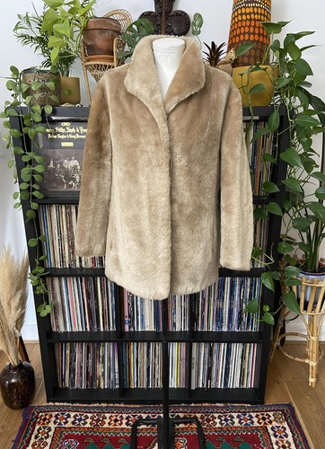 Vintage 1960s beige faux fur - beige,