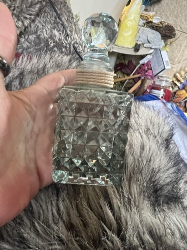Vintage pressed glass bottle - glass,