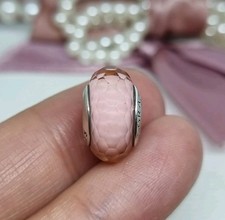 Genuine Pandora Silver Pink Faceted Murano Glass Charm  ? S925 ALE  R15c