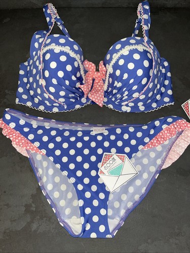 Ladies blue white spot - white,
