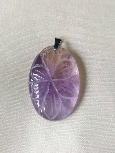 Carved ametrine pendant - , mughal