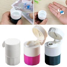 4 Layer Pill Crusher Grinder Splitter Tablet Box Cutt Storage Medicine Box