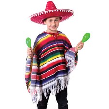 CHILDS MEXICAN HEAVY PONCHO