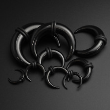 Ear Pincher Septum Stretching Kit | Black Acrylic Crescent Stretcher 1.6mm-10mm
